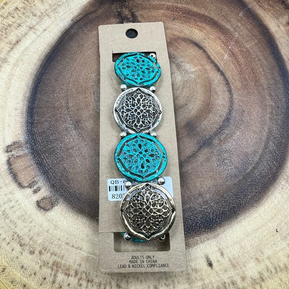 Story by‎ Davinci Metal Stencil Stretch Bracelet NEW